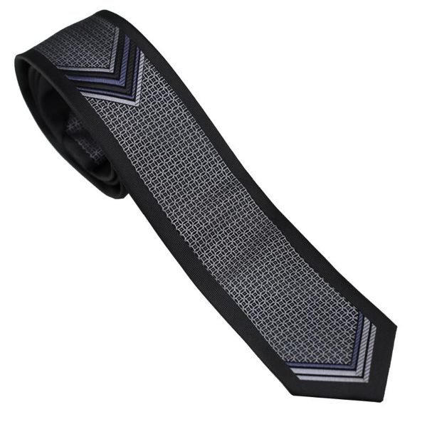 

neck ties coachella black with silver grey plaid border necktie microfiber men skinny tie 6cm, Blue;purple