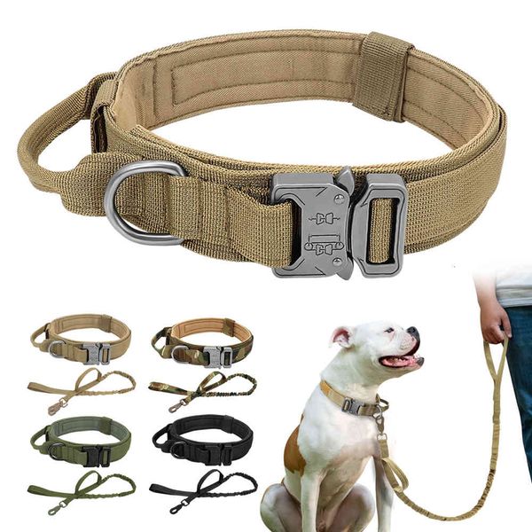 

dog collars & leashes durable tactical adjustable nylon military leash for medium large s german shepherd training hunting pfs1