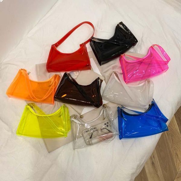 

evening bags summer solid color bag fashion transparent shoulder outdoor leisure jelly ladies handbags