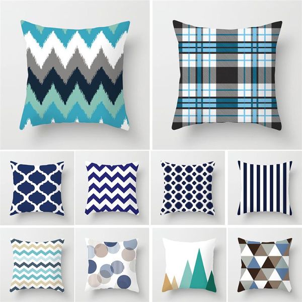 

cushion/decorative pillow striped plaid short plush pillowcase, home fabric sofa backrest cover, car cushion waist 45*45cm