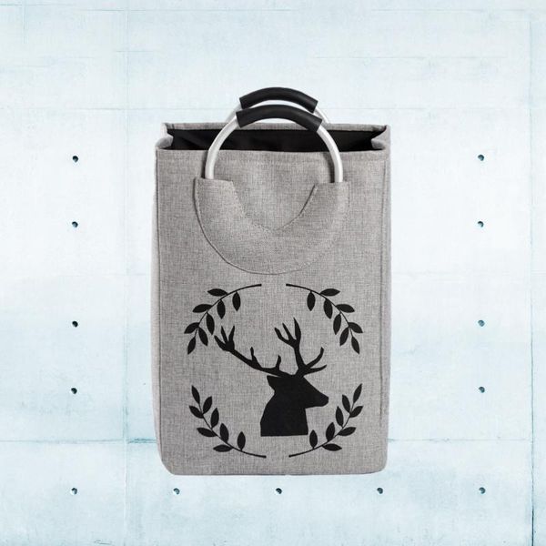 

storage bags 1pc aluminium ring handle large capacity bag portable clothes pouch sundries organizer container grey (d