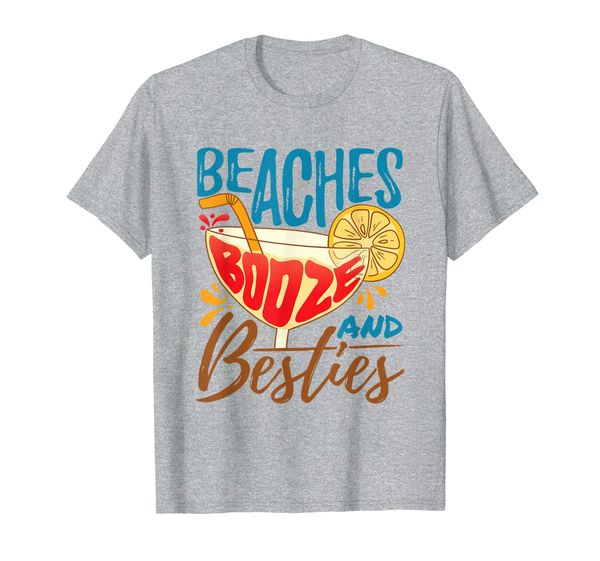 

beach bachelorette island party - beaches booze and es t-shirt, White;black