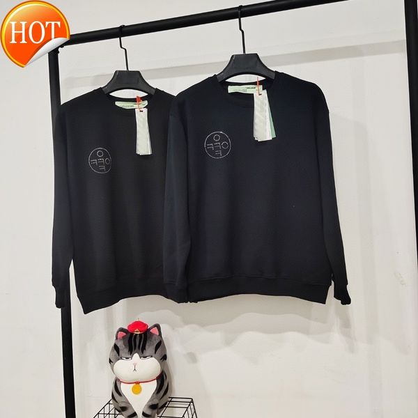 

brand fashion new autumn 2021 off diamond arrow glittering round neck leisure men's and women's same sweater, Black