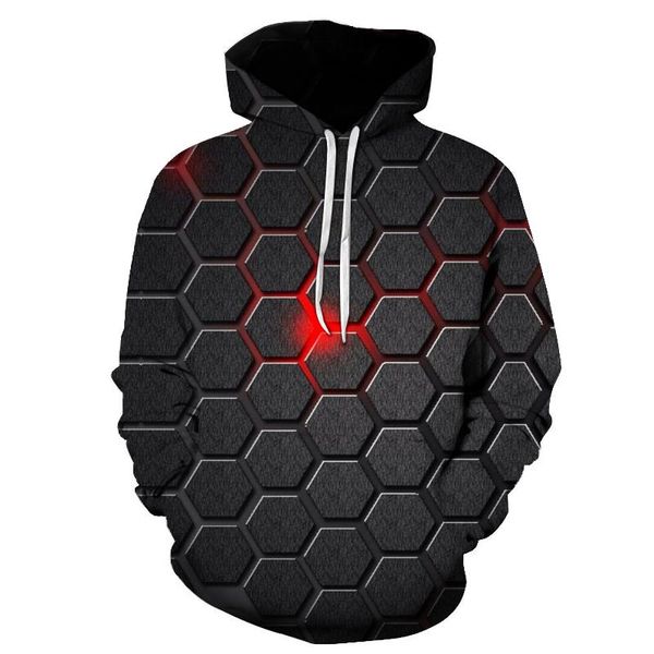 

men's hoodies & sweatshirts hole pattern personality creative 3d printing hooded sweatshirt autumn and winter colorful fashion hoodie p, Black