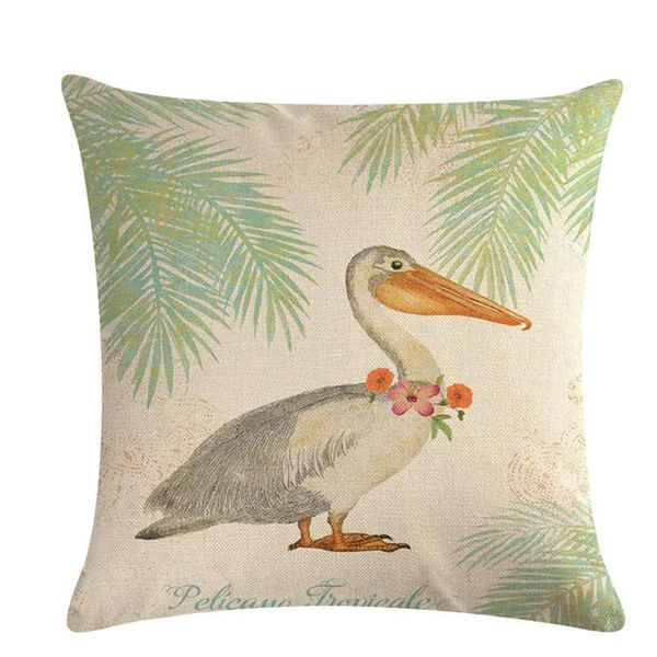 

cushion/decorative pillow american country series linen vintage cushion cover decoration bird pattern pillowcase on a branch farmhouse bench