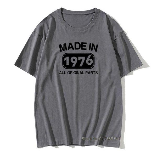 

men's t-shirts made in 1976 birthday gift t shirt 45 years present novelty vintage cotton print tshirts retro daddy husband men short s, White;black