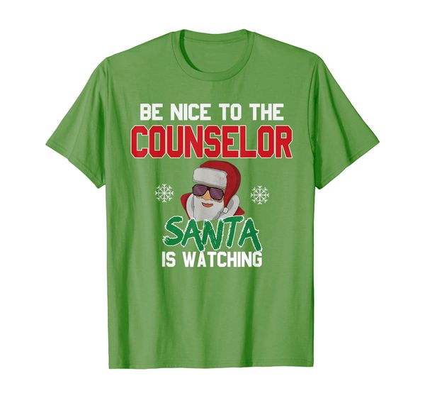 

Be Nice To The Counselor Santa Is Watching T-Shirt, Mainly pictures