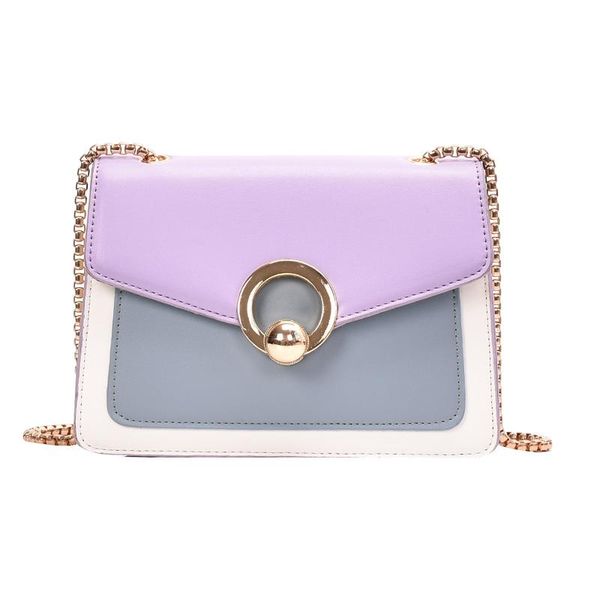 

evening bags contrast color pu leather crossbody for women 2021 chain design shoulder messenger handbags summer travel flap bag