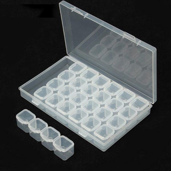 

storage boxes & bins 28 slots diamond embroidery painting accessories case cross stitch tool plastic box nail rhinestone hold yi gt