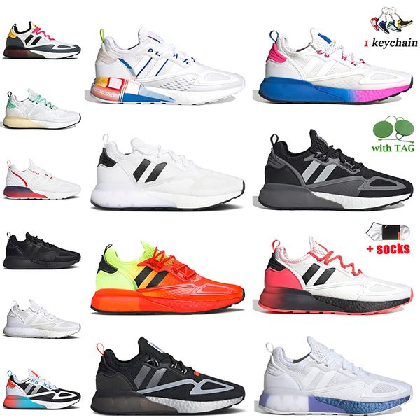 

2022 fashion adds mens running shoes zk 2k 4d women men gradient fade white solar red blue multi triple black halo silver mars exploration o