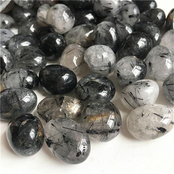 

natural quartz crystal black tourmaline tumbled healing stones for home decor