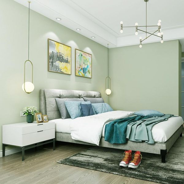 

wallpapers [waterproof and antifouling] turquoise light green dark wallpaper modern simple non-woven silk plain wild