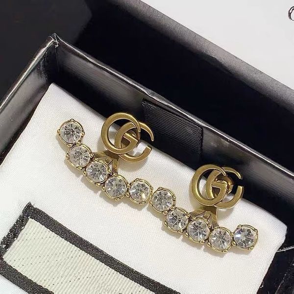 

design jewelry letter women's classic brass pearl earrings 2021 new, Silver