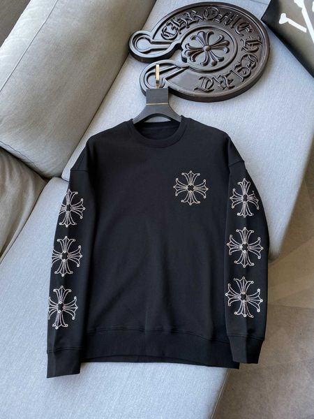 

autumn winter new ch crosin cross horseshoe drill back large casual sweater for men and, Black