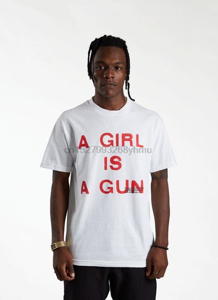 

men's t-shirts a girl is gun shirt, White;black