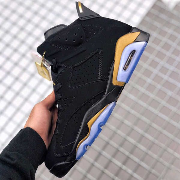 

jumpman 6 dmp black gold mens basketball shoes 6s fashion sneakersmr6m