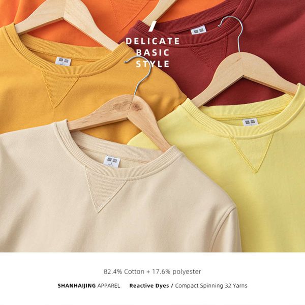 

autumn sweater tide wear couple's solid color, Black