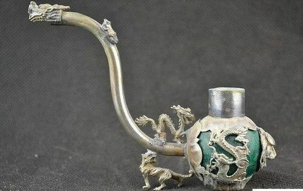 

jewelry pouches, bags chinese old antiques handmade green jade and tibet silver pipe leading, Pink;blue
