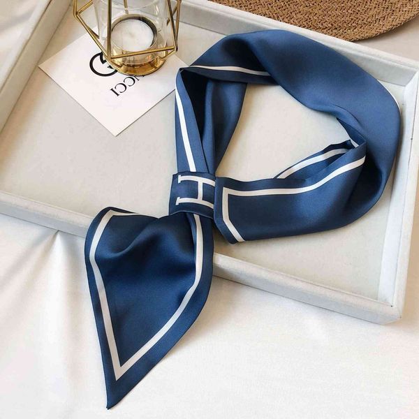 

korea oaw east gate scarf silk wai pointed corner handbag ribbon bandage hair band scarf girl gwno, Blue;gray