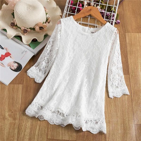 

girl's dresses lace flower girls white wedding party bridesmaid ball gown kids spring summer princess dress children 3-8 years clothes, Red;yellow