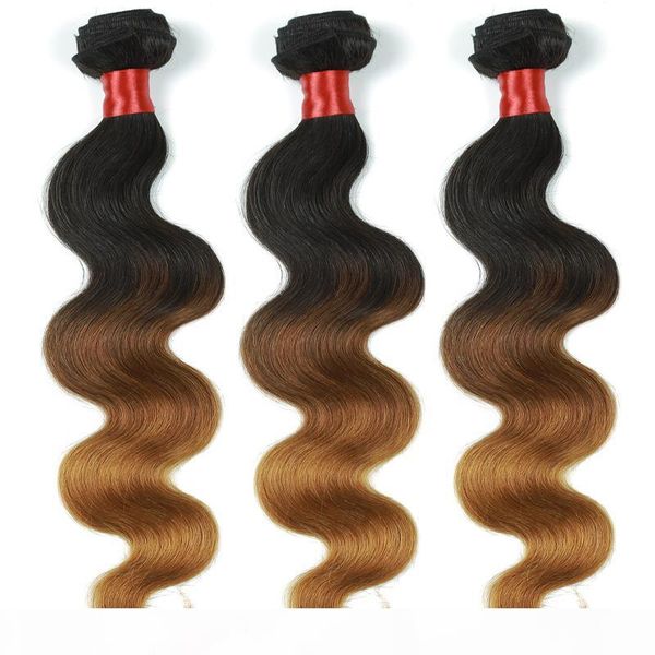 

body wave human hair bundles ombre color brazilian virgin human hair weaves 100% human hair 10-28 inch, Black