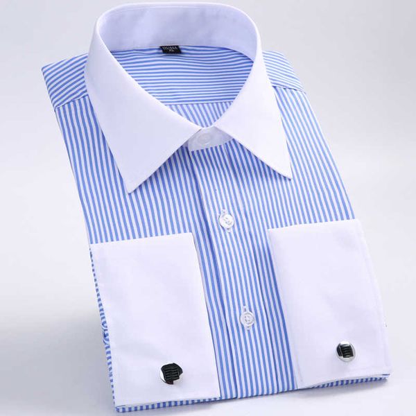 

men classic french links shirt single patch pocket standard fit long mouw bruiloft shirts (including cuff links, White;black