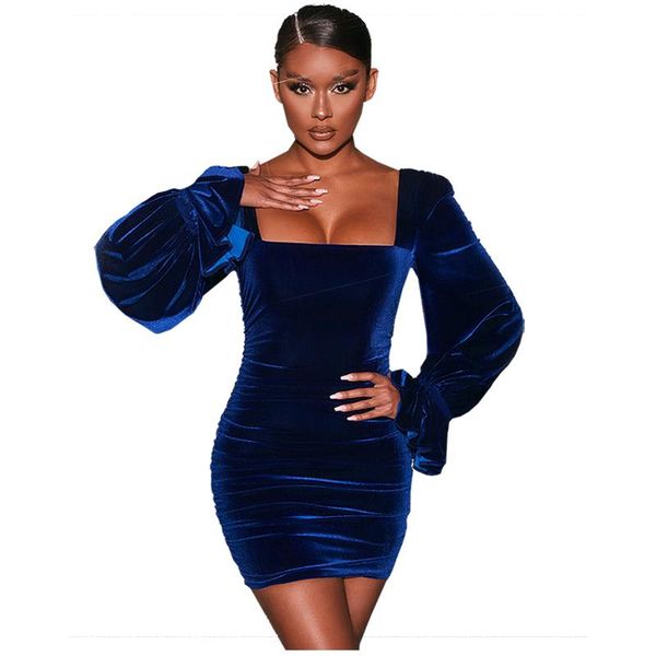 

casual dresses xllais velvet winter ruched pink party women long sleeve tight bodycon slim mini vestidos lady birthday clubwear, Black;gray