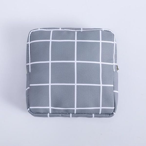 

20pcs coin purses women polyester blank chequer prints square protable storage bag mix color, Red;black