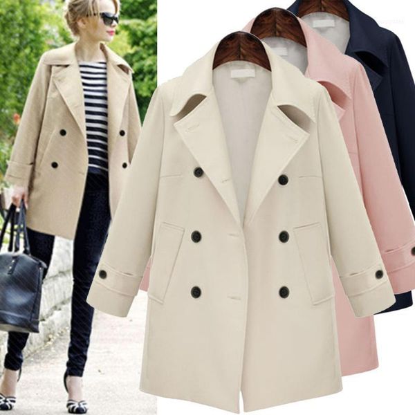 

women's wool & blends winter lady womens warm faux splice zipper coat jacket outerwear trench ropa mujer women clothes 2021 long fashio, Black