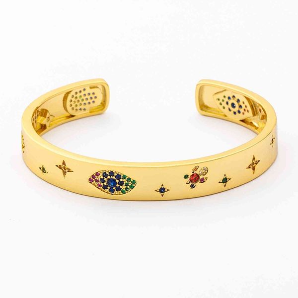 

new design european and american fashion copper cubic zircon opening cuff adjustable bangle jewelry for women girls gift, Golden;silver