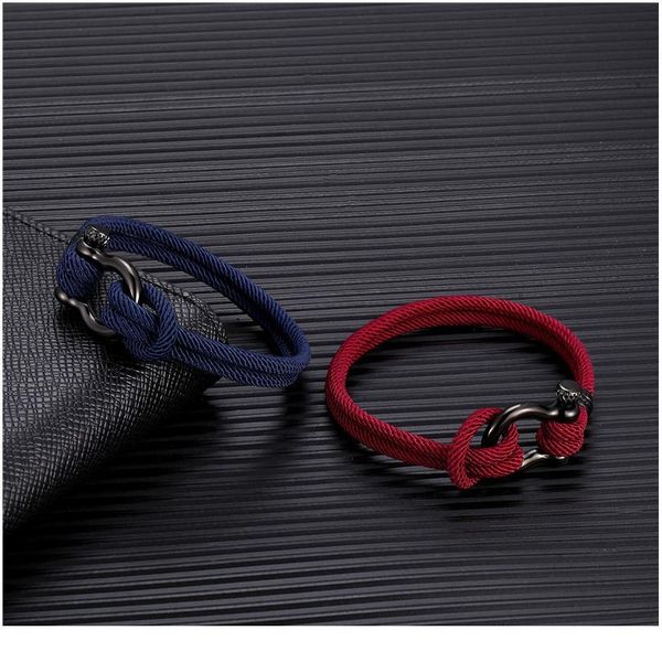 

mkendn navy style camping parachute cord survival anchor bracelet men women with black stainless steel spor jllfiz