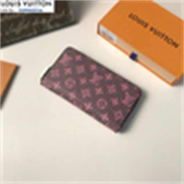 

chain brand phone designer key luxury m60017 wallet pink holders flower wallets zipper wallet pouches women card real leather long cases pur, Red;black