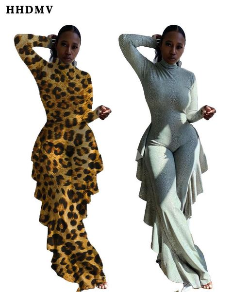 

women's jumpsuits & rompers hhdmv summer 2021 street casual style long sleeve round neck ruffles zipper 2 color pants, Black;white