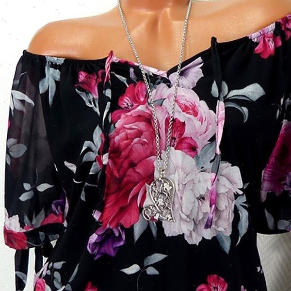 

women off shoulder floral blouse shirt new lady loose flower print shirt summer fashion slash neck clothe5 3.5, White
