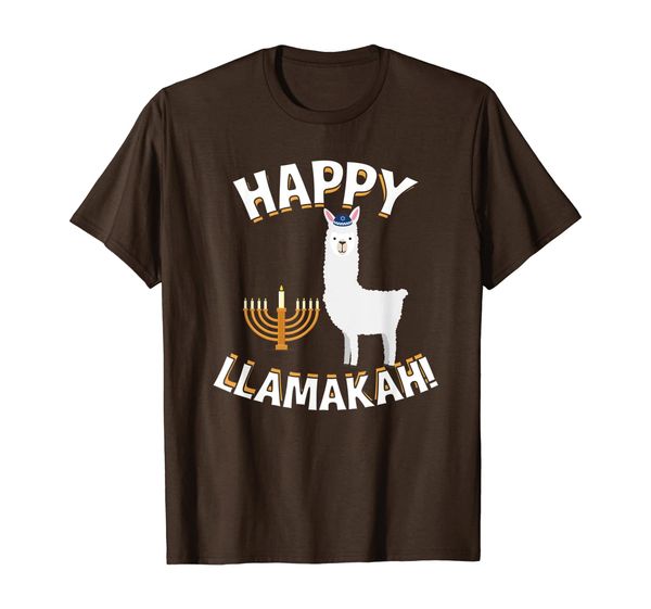 

happy llamakah t-shirt hanukkah llama jewish, White;black