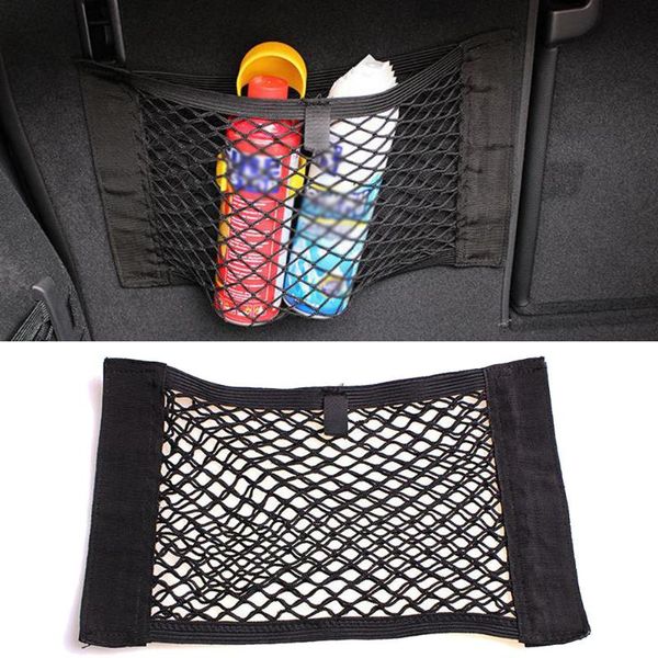 

interior mesh bag net organizer rear seat side storage 1pc back black cage car