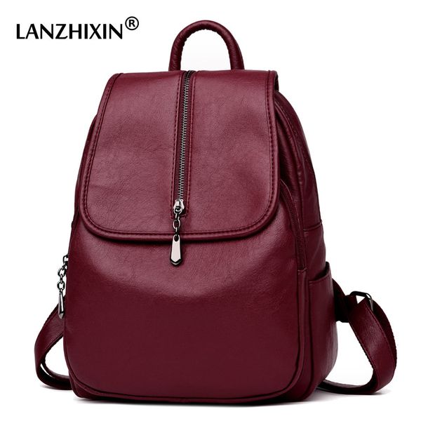 

backpacks female vintage backpacks women leather backpacks for teenage girls sac a main female school shoulder bags 210303