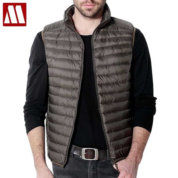 

new winter men down vest ultra light 90% white duck down outwear sleeveless warm slim waistcoat black wine red jacket for man 201114