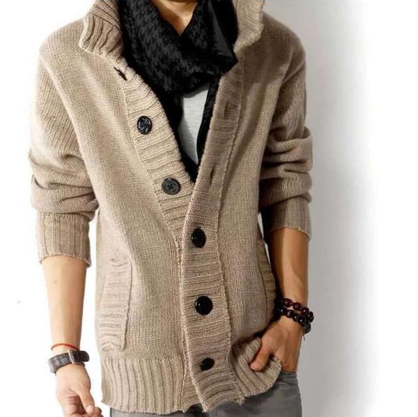 

new sweater in and winter of 2021 korean knitwear stand collar cardigan autumn coat men's thick line garment, White;black