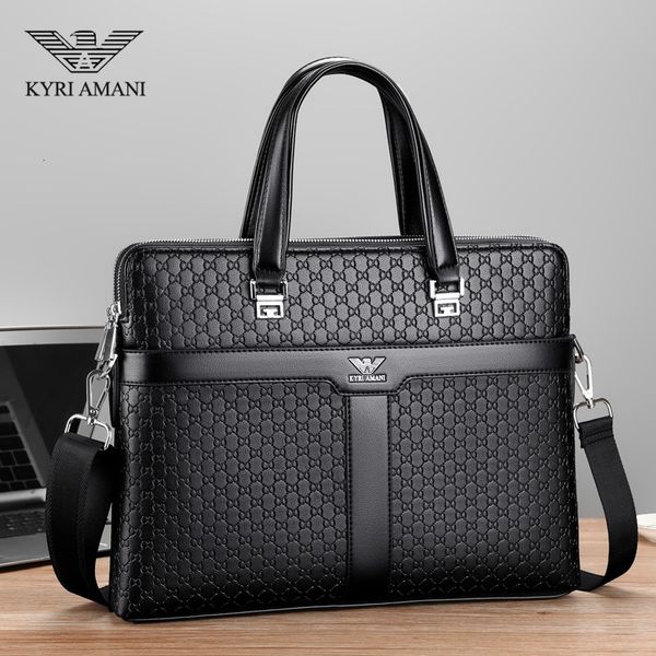 

briefcases men's bag business hand leather horizontal style single shoulder messenger leisure briefcase