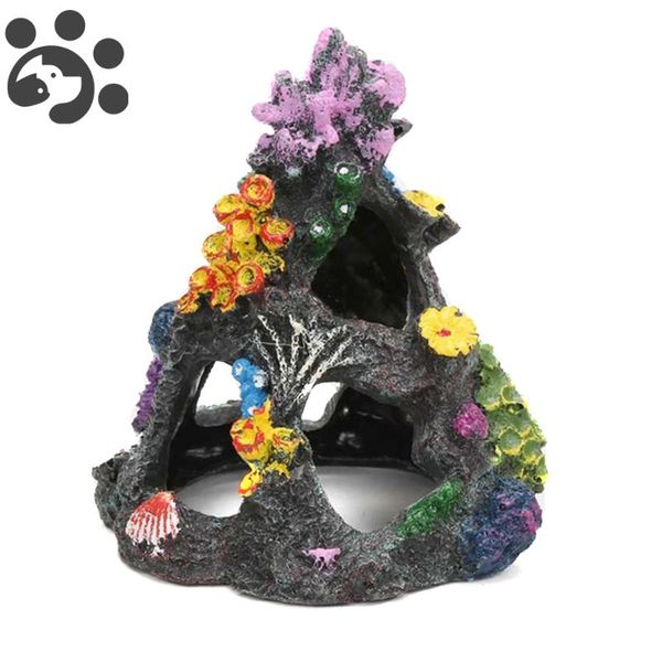 

decorations aquarium decoration artificial coral mountain synthetic resin dazzling stone for fish tank 0060
