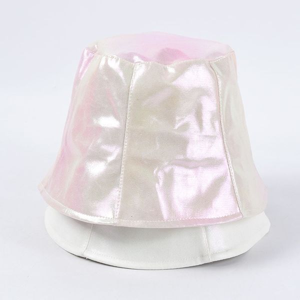 

2021 new fashion laser summer sun casual pu bucket hats r98s, Blue;gray