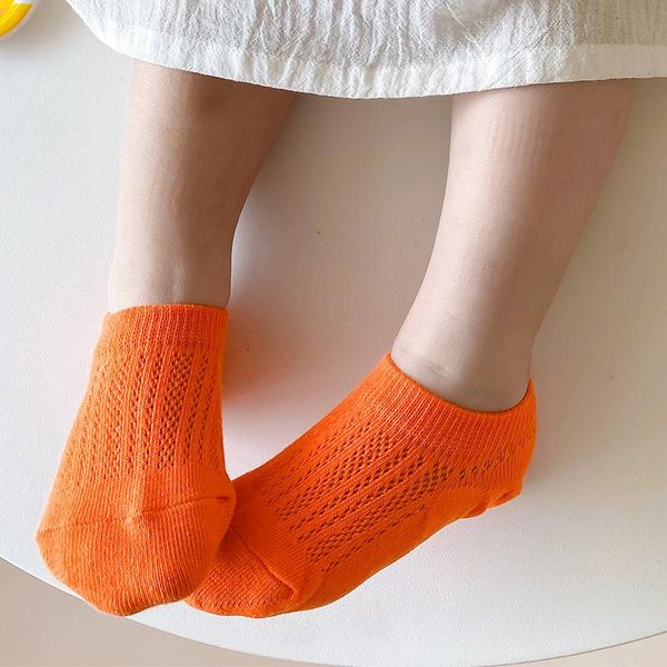 

socks 4 pairs lot children invisible kids toddler boy girl summer cute funny mesh thin short baby accessories fashion 2021, Pink;yellow