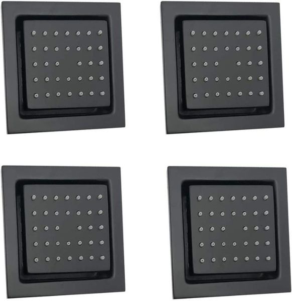 

bathroom sink faucets concealed installation body jet shower spa brass square massage jets spray bodyspray (black - 4pcs)