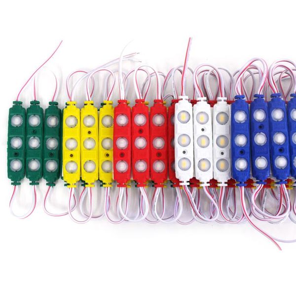 

500pcs/lot ip65 smd5730 1.5w 3 led module waterproof warm white pure white red green blue injection molding light for dc 12v