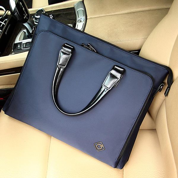 

briefcases solid fashion briefcase women 14 inch lapbag waterproof nylon fabric portable men business handbag