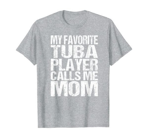 

my favorite tuba calls me mom marching band t-shirt, White;black