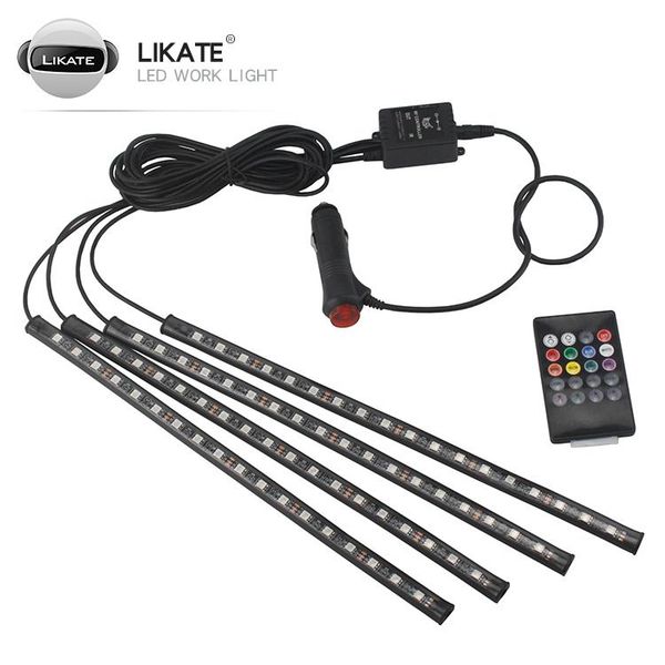 

interior&external lights lkt smd rgb car music dj interior atmosphere lamp led strip light voice control