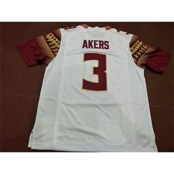 

668 fsu seminoles cam akers #3 real full embroidery college jersey size s-4xl or custom any name or number jersey, Black
