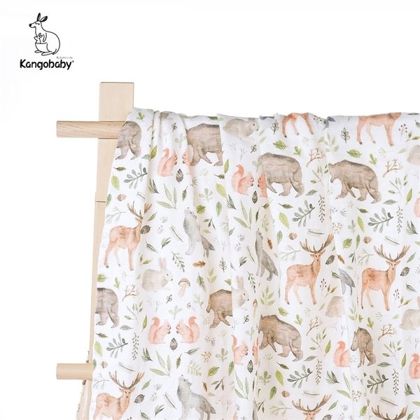 

kangobaby #my soft life# digital print popular design premier quality muslin swaddle blanket for newborn baby 210309